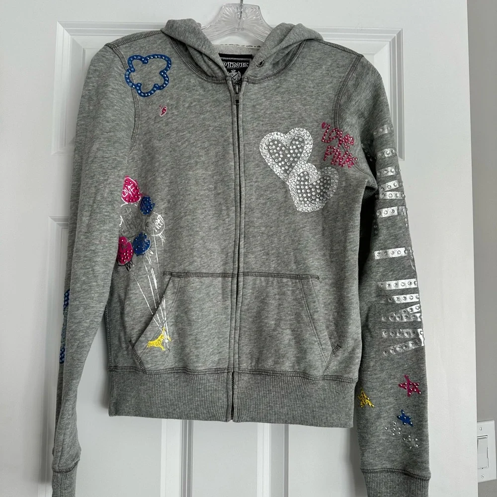 Victoria's Secret Pink Bling Zip up Hoodie - Picture 1 of 8
